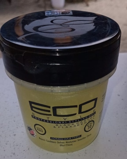 Eco Styling Gel Black Castor & Flaxseed Oil 236ml